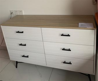 6 Drawer Dresser for Bedroom with Deep Drawers, Wood Dressers & Chest of Drawers, Modern White Long Dressers for Closet Living Room