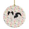 Japanese Chin #2 Merry Christmas Ceramic Ornament Christmas Tree Hanging Decorations for Home Christmas Holiday, Party, Gift, 3 in, Multicolor